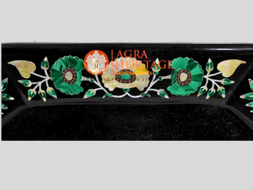 Black Marble Agra Tajmahal Beautiful Collectible Serving Tray